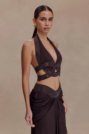 Désir Halter Cutout Maxi Dress