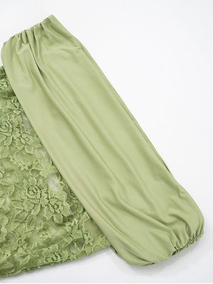 Trésor Off Shoulder Lace Maxi Dress