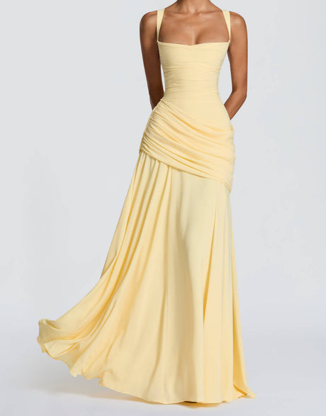 Victoire Square Neck Elegant Maxi Dress