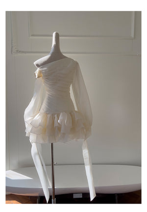 Éden One Shoulder Ruched Mini Dress