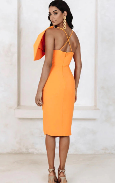 Solène One Shoulder Slit Midi Dress