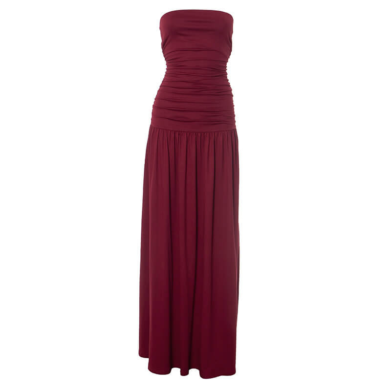 Élisa Strapless Ruched Maxi Dress