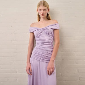 Aurore V Neck Ruched Maxi Dress Set