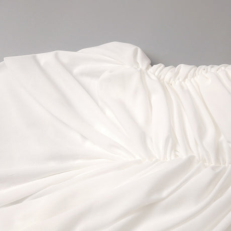 Instinct One Shoulder Draped Ruched Mini Dress White