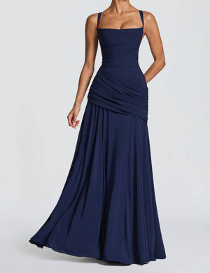 Victoire Square Neck Elegant Maxi Dress