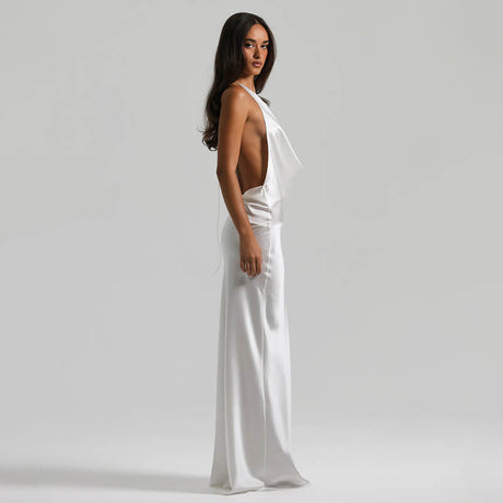 Frisson Satin Cowl Neck Slip Maxi Dress