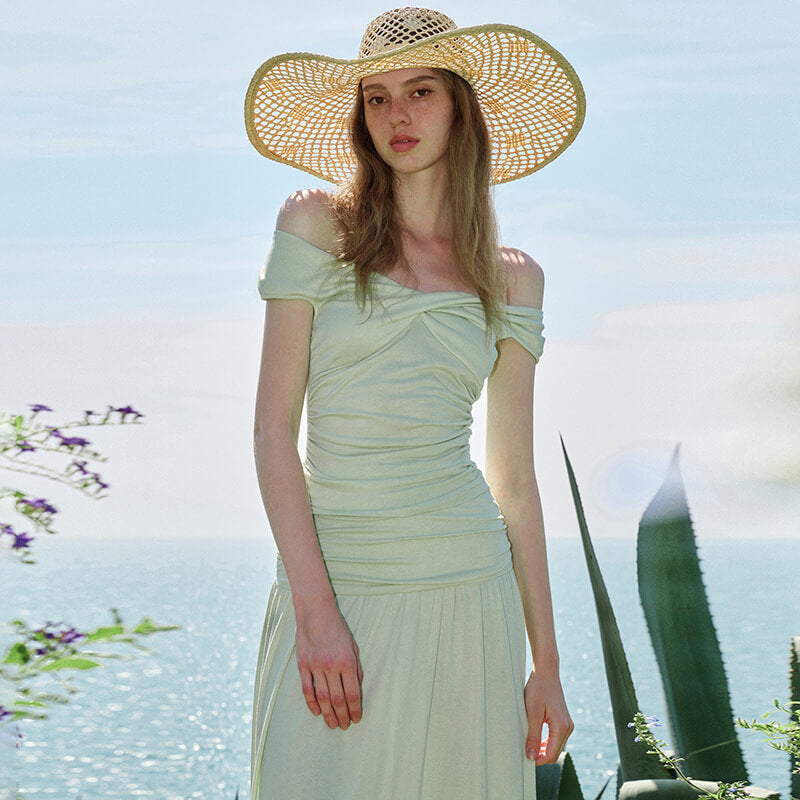 Aurore V Neck Ruched Maxi Dress Set