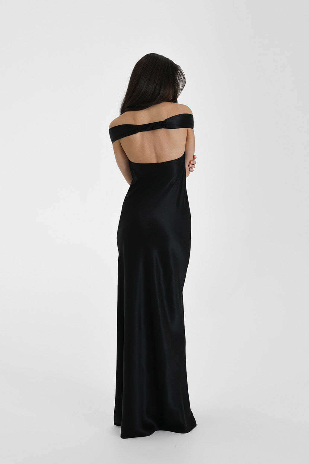 Félicité Satin Off-Shoulder Maxi Dress
