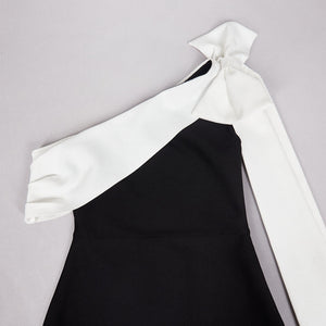 Selmori Inès One Shoulder Elegant Midi Dress