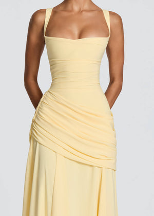 Victoire Square Neck Elegant Maxi Dress