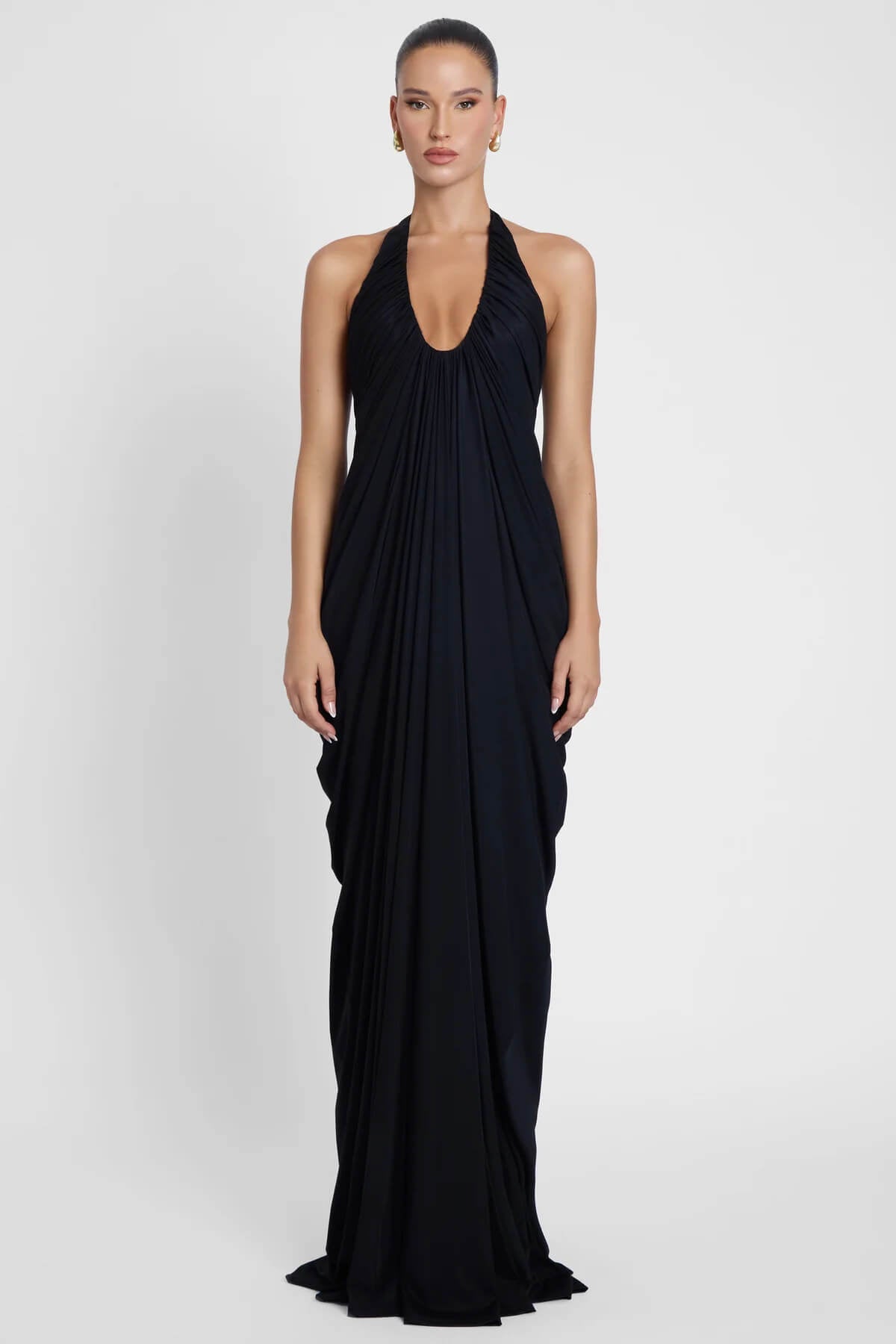 Sophie Halter Plunging Neckline Maxi Dress