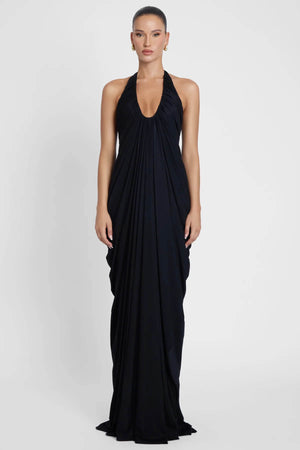 Sophie Halter Plunging Neckline Maxi Dress