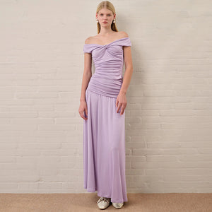 Aurore V Neck Ruched Maxi Dress Set