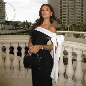 Selmori Inès One Shoulder Elegant Midi Dress