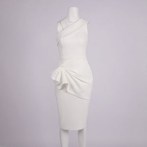 Lucie One Shoulder Draped Midi Dress