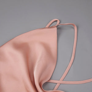 Joséphine Cowl Neck Satin Midi Dress