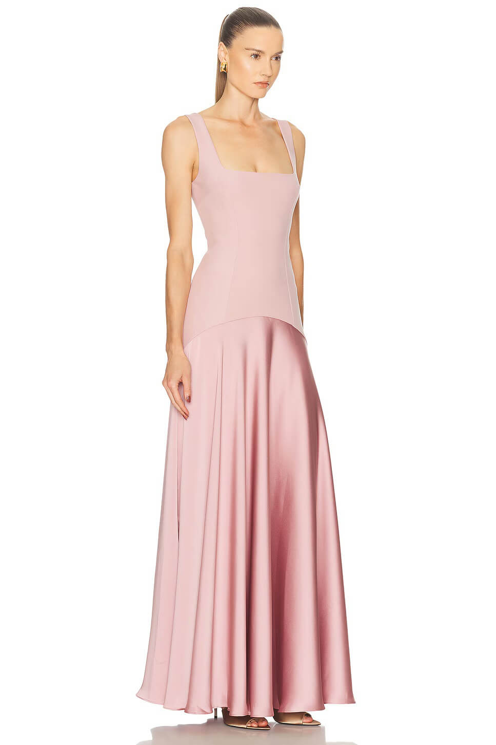 Zizanie Square Neck Sleeveless Maxi Dress