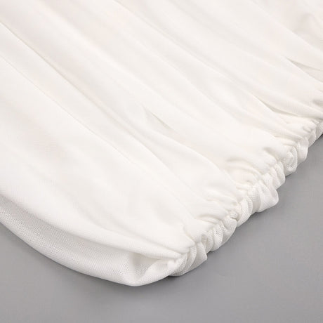 Instinct One Shoulder Draped Ruched Mini Dress White