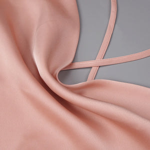 Joséphine Cowl Neck Satin Midi Dress