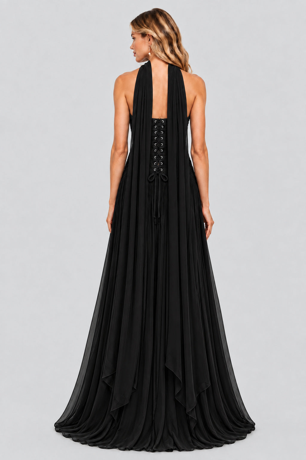 Oiseau Strapless Pleated Maxi Dress - Black_-_selmori.com_-_02