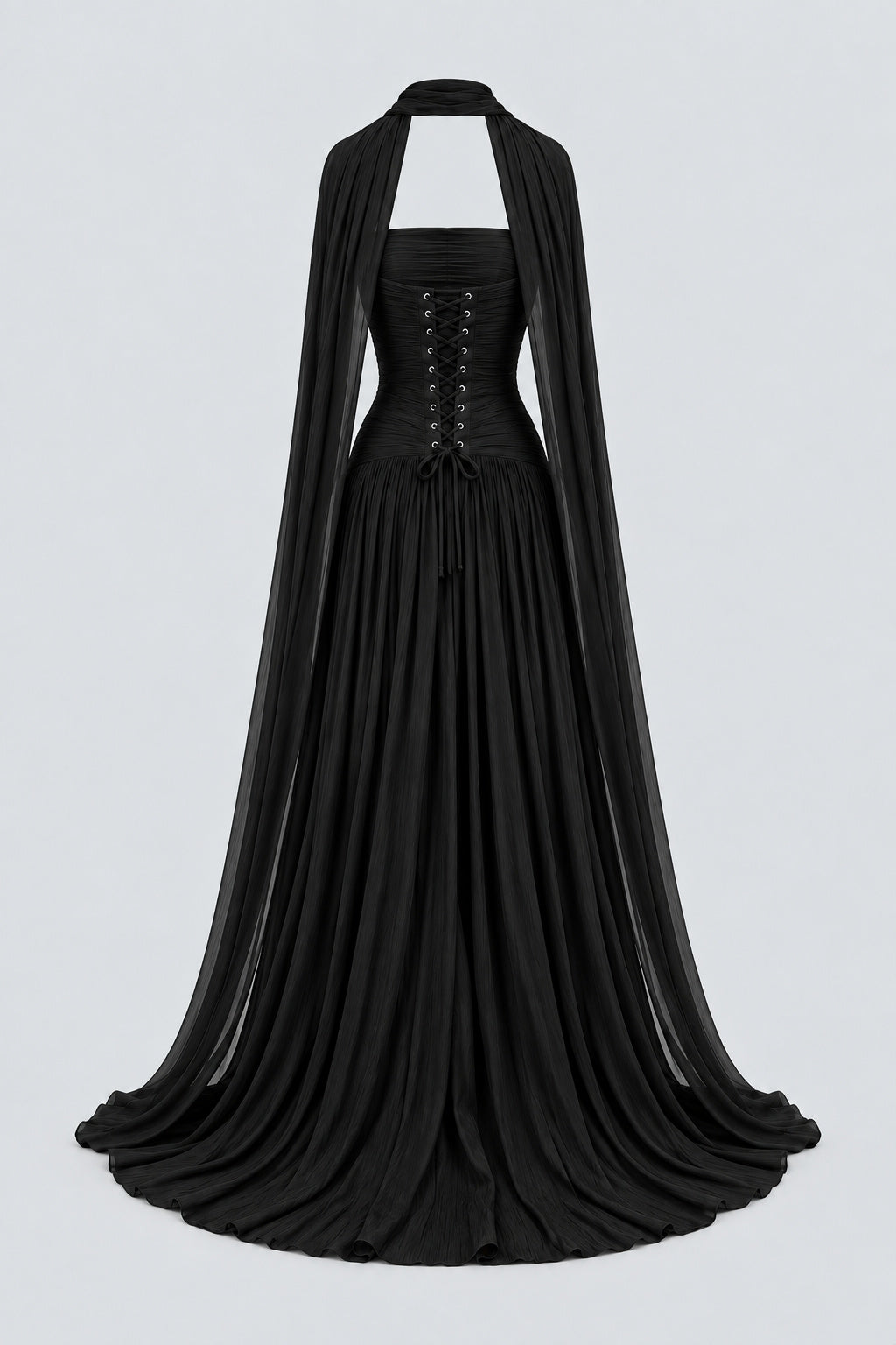 Oiseau Strapless Pleated Maxi Dress - Black_-_selmori.com_-_04