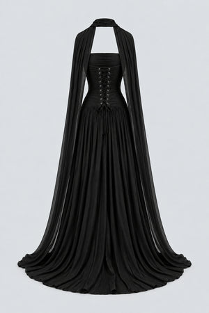 Oiseau Strapless Pleated Maxi Dress - Black_-_selmori.com_-_04