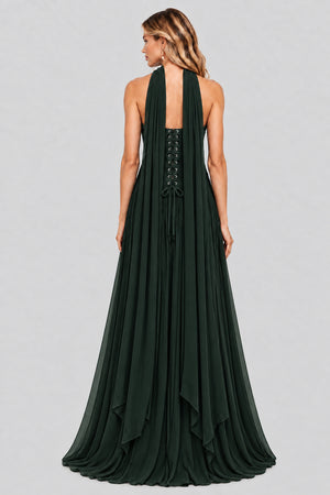 Oiseau Strapless Pleated Maxi Dress - Dark Green_-_selmori.com_-_02
