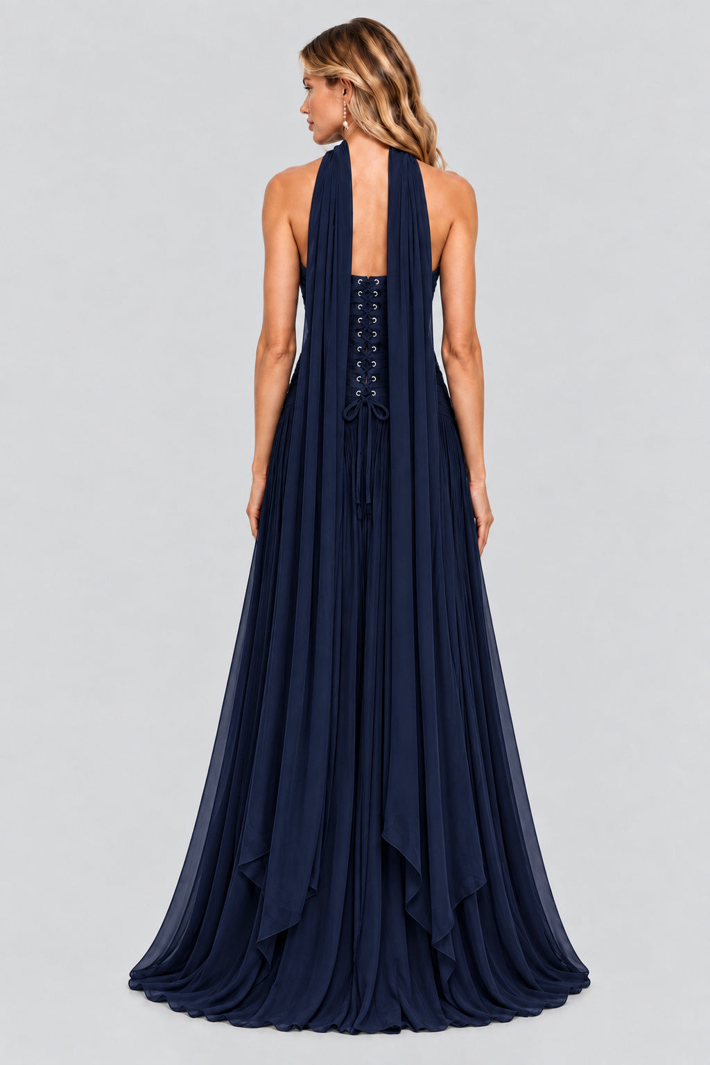 Oiseau Strapless Pleated Maxi Dress - Navy_-_selmori.com_-_02