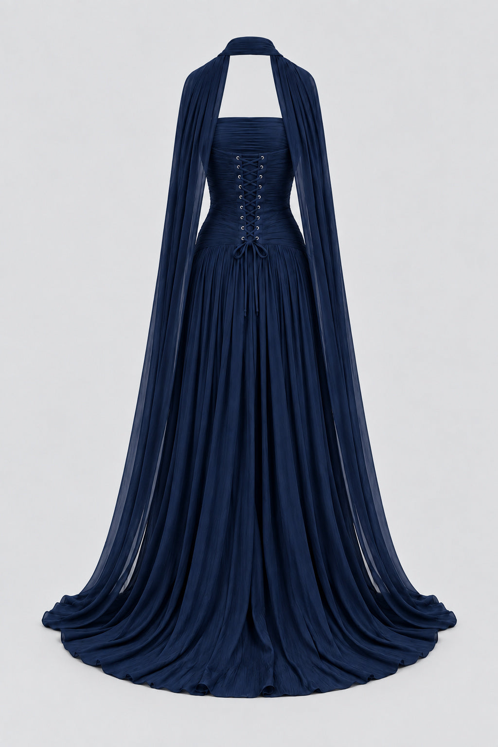Oiseau Strapless Pleated Maxi Dress - Navy_-_selmori.com_-_04