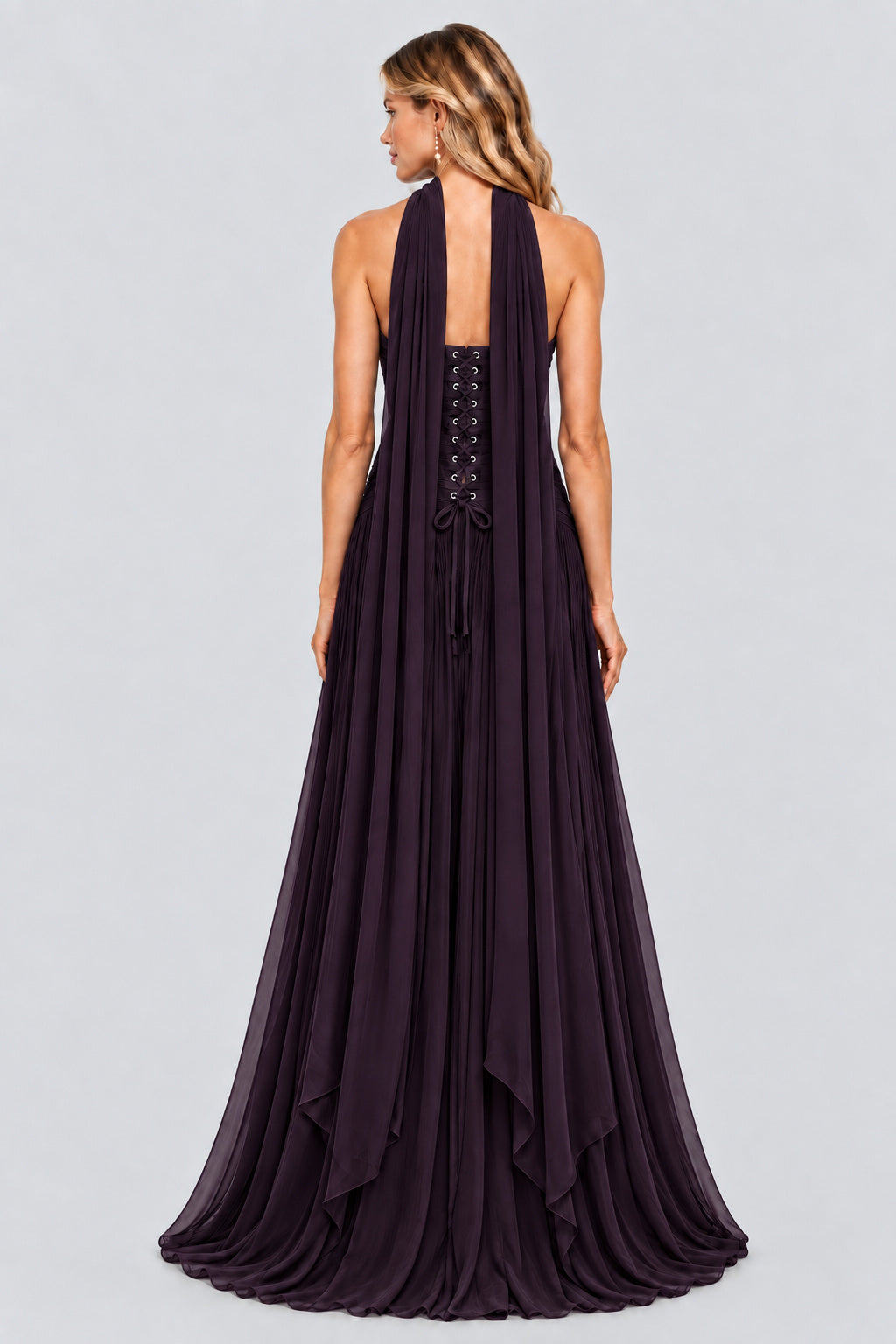 Oiseau Strapless Pleated Maxi Dress - Plum_-_selmori.com_-_02