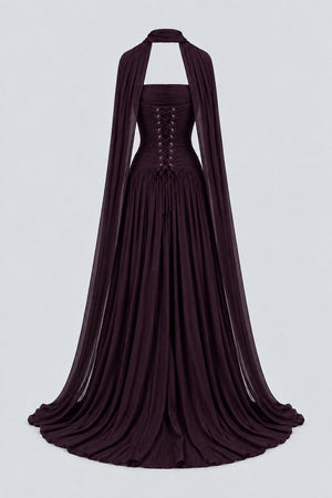 Oiseau Strapless Pleated Maxi Dress - Plum_-_selmori.com_-_04