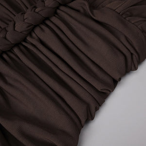 Valère Ruched Halter Maxi Dress