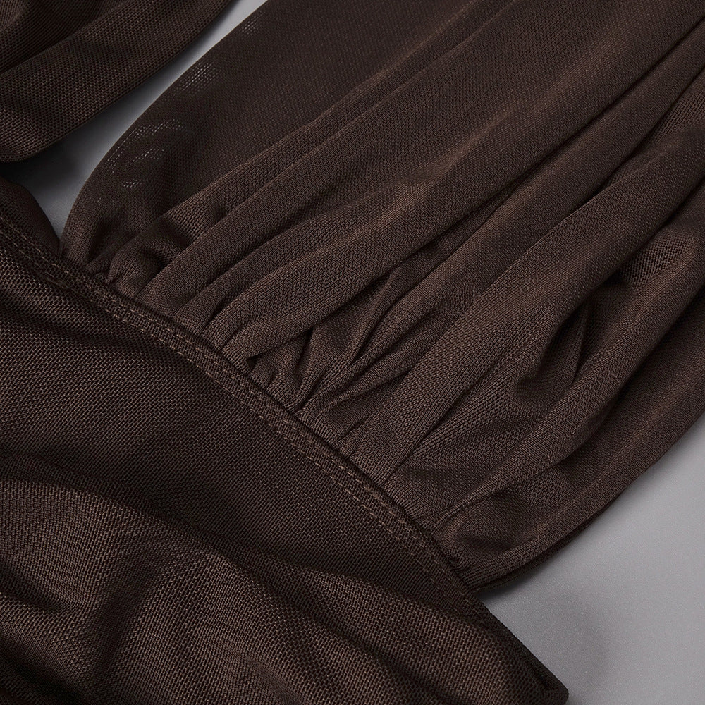 Valère Ruched Halter Maxi Dress