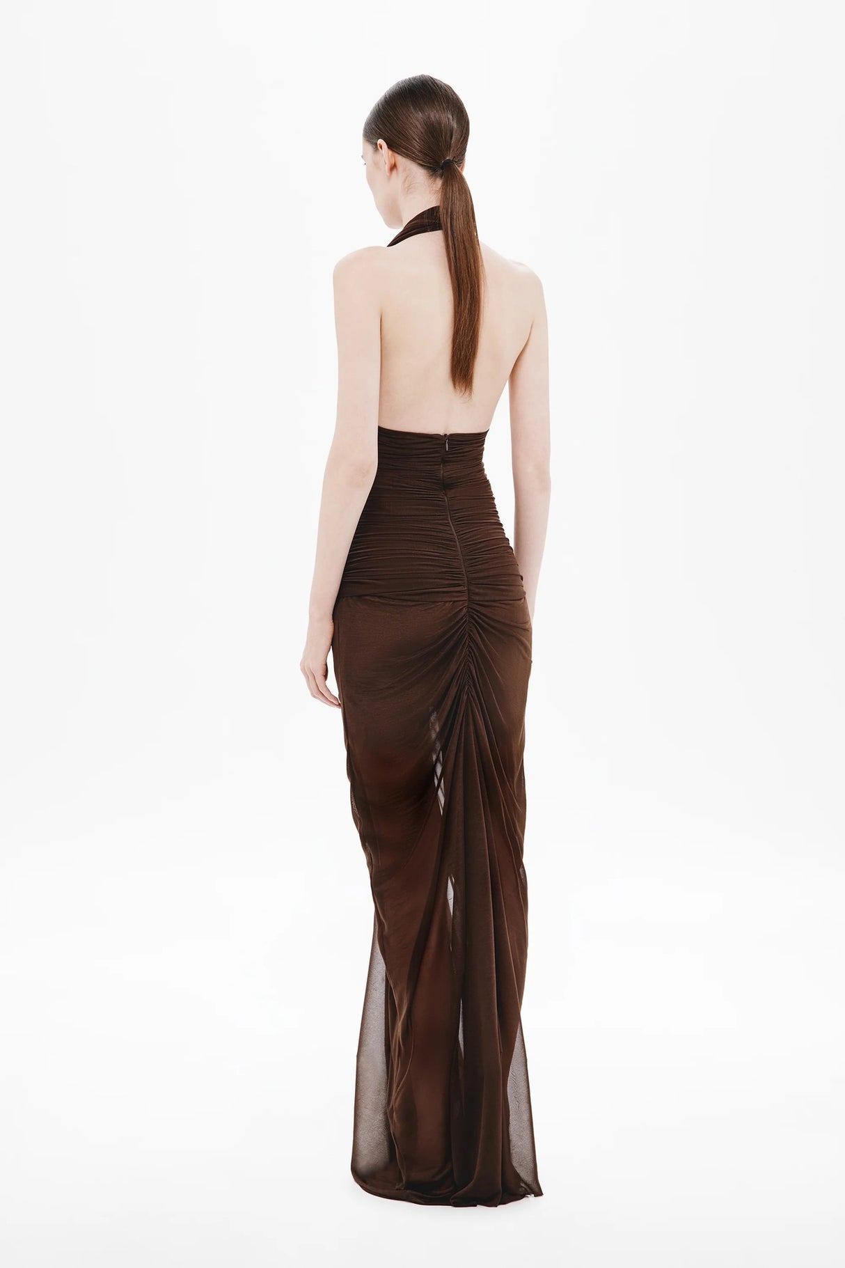 Valère Ruched Halter Maxi Dress