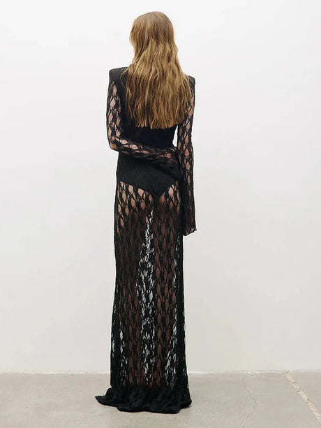 Selmori Hermine Lace Long Sleeve Maxi Dress