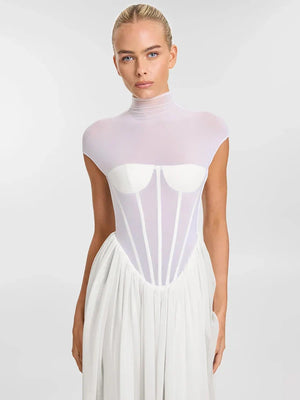 Selmori Amandine Mesh Maxi Dress