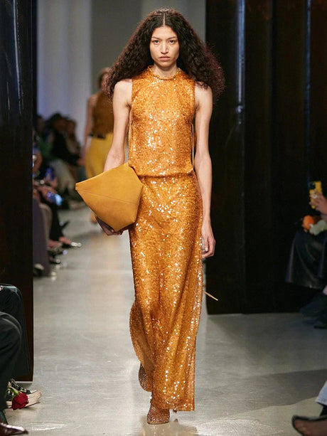 Selmori Maud Sequin Side Cut-out Maxi Dress