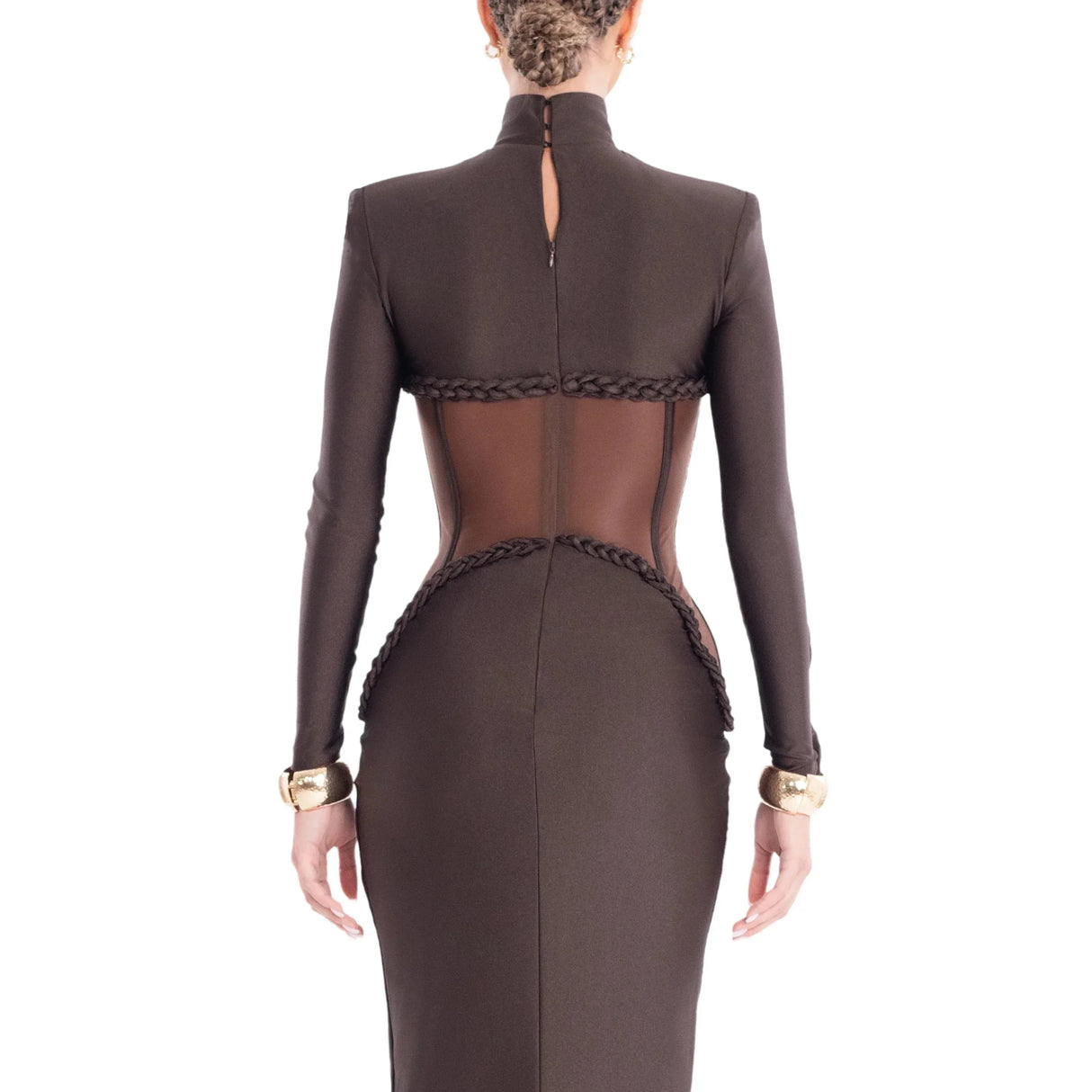 Selmori Laurence Mock Neck Corset Maxi Dress