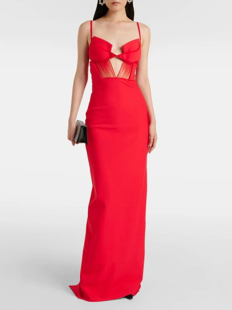Modernité Cutout Fringe Maxi Dress