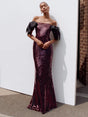 Selmori Mirabelle Sequin Maxi Dress Wine