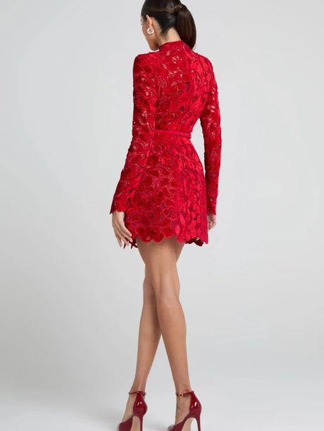 Selmori Violette Lace Long Sleeve Mini Dress