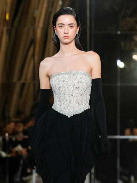 Selmori Corinne Strapless Evening Maxi Dress