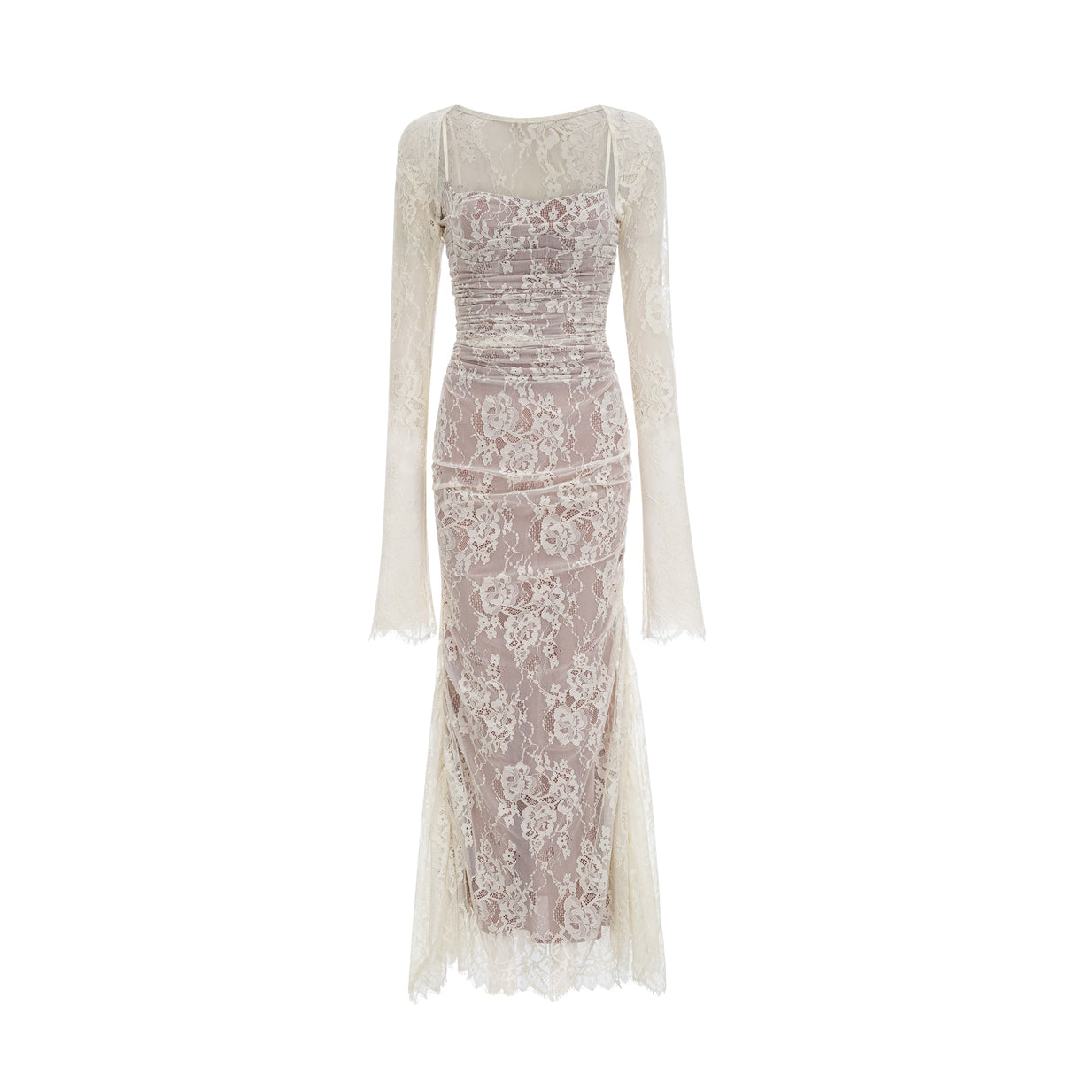 Symphonie Lace Square Neck Bodycon Maxi Dress