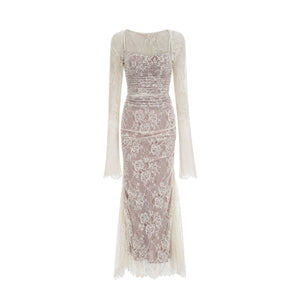 Symphonie Lace Square Neck Bodycon Maxi Dress