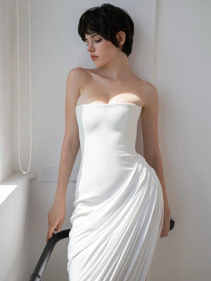 Selmori Gaëlle Strapless Satin Maxi Dress