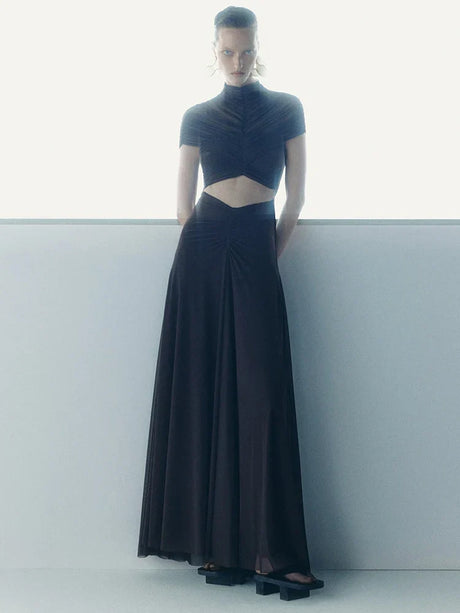 Selmori Joséphine Hollow Out Maxi Dress