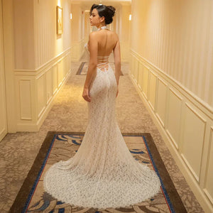 Selmori Tatiana Halter Backless Maxi Dress