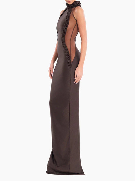 Selmori Églantine High Neck Halter Maxi Dress