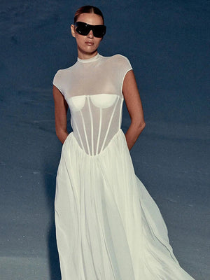 Selmori Amandine Mesh Maxi Dress