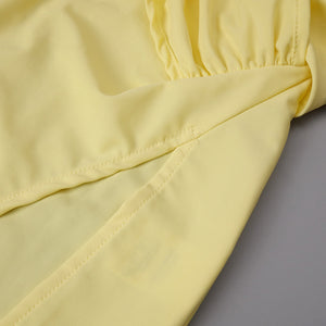Vague Yellow Halter Draped Waist Slit Maxi Dress
